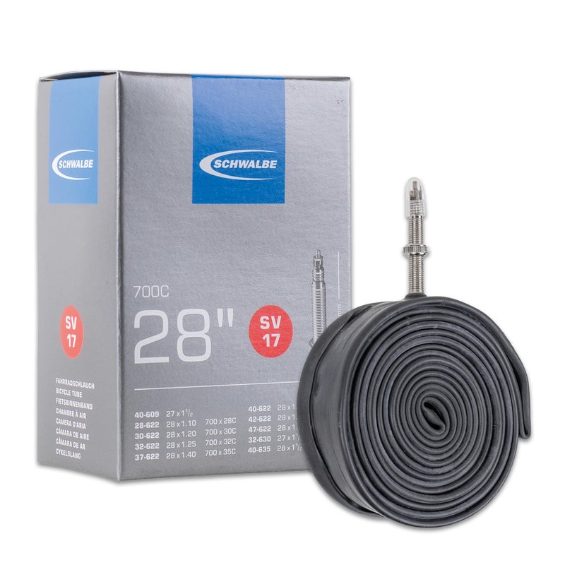 Schwalbe SV17 Presta Extra Long Valve 700C Inner Tube - Black, 28 Inch - Image 1